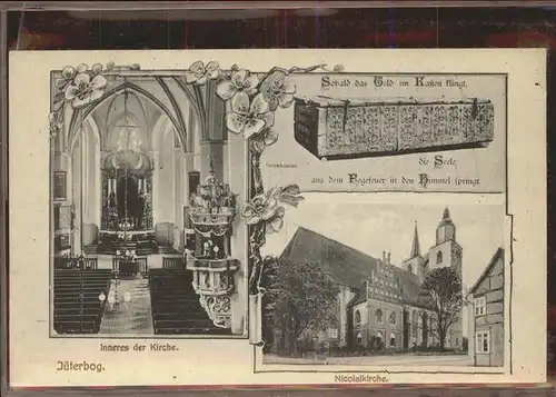 Jueterbog St. Nicolaikirche Altar Tetzelkasten Fegefeuer Feldpost Kat. Jueterbog
