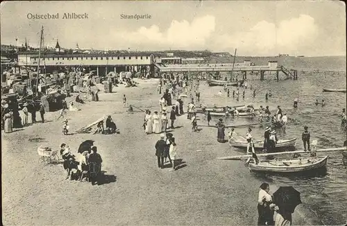 Ahlbeck Ostseebad Insel Usedom Strandpartie Kat. Heringsdorf Insel Usedom