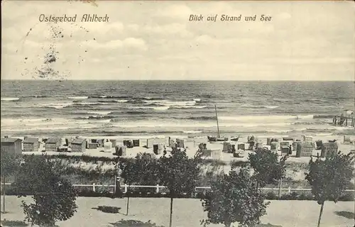 Ahlbeck Ostseebad Insel Usedom Strand u.See Kat. Heringsdorf Insel Usedom