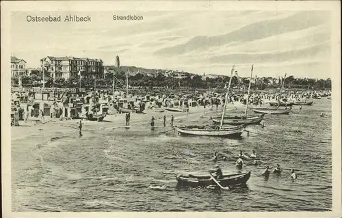 Ahlbeck Ostseebad Insel Usedom Strandleben Kat. Heringsdorf Insel Usedom