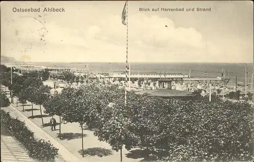 Ahlbeck Ostseebad Insel Usedom Herrenbad u.Strand Kat. Heringsdorf Insel Usedom