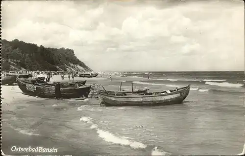 Bansin Ostseebad Strand mit Booten Kat. Heringsdorf