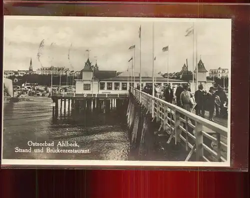 Ahlbeck Ostseebad Insel Usedom Brueckenrestaurant Kat. Heringsdorf Insel Usedom