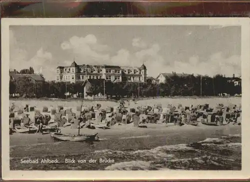 Ahlbeck Ostseebad Insel Usedom Strandleben mit div.Villen Kat. Heringsdorf Insel Usedom