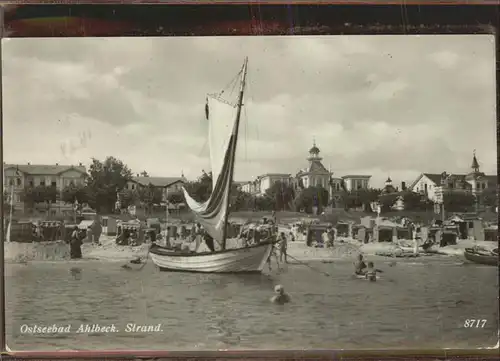 Ahlbeck Ostseebad Insel Usedom Strand mit div.Villen Kat. Heringsdorf Insel Usedom