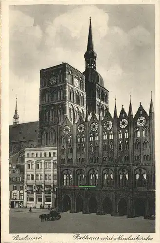 Stralsund Mecklenburg Vorpommern Rathaus Nicolaikirche Kat. Stralsund