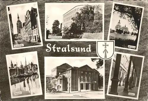 Stralsund Mecklenburg Vorpommern Wappen Rathaus Stadttheater Bodenstr. Querkanal Kat. Stralsund