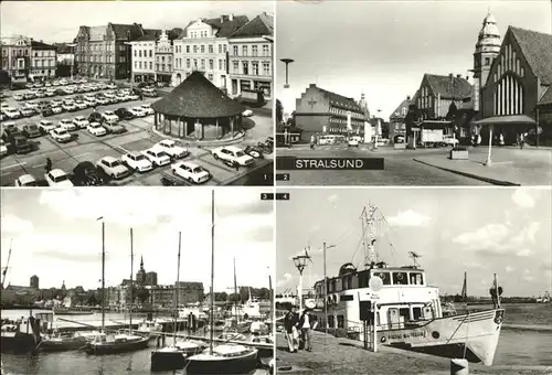 Stralsund Mecklenburg Vorpommern Leninplatz Bahnhof Hafen Schwimmende Gaststaette Seebad Wustrow Kat. Stralsund