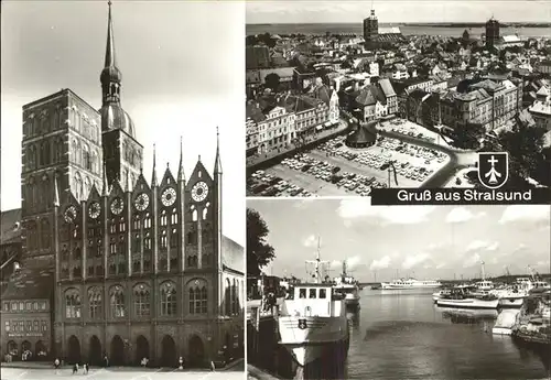 Stralsund Mecklenburg Vorpommern Schiffe Hafen Fliegeraufnahme Kat. Stralsund