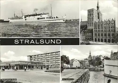 Stralsund Mecklenburg Vorpommern Querkanal Rathaus MS Deutsch Sowjetische Freundschaft Kat. Stralsund