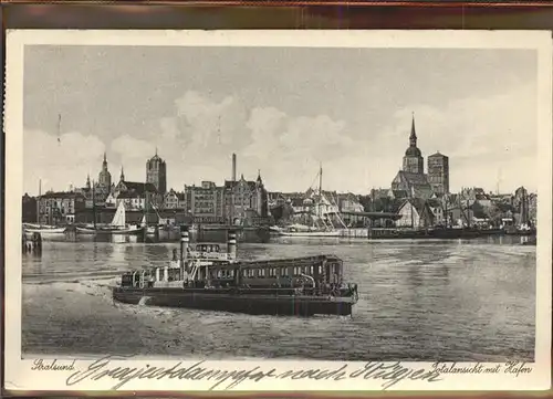 Stralsund Mecklenburg Vorpommern Dampfschiff Hafen Kat. Stralsund