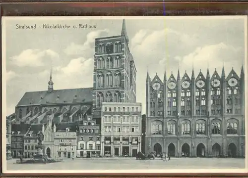 Stralsund Mecklenburg Vorpommern Nikolaikirche Rathaus Kat. Stralsund