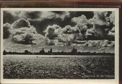 Stralsund Mecklenburg Vorpommern Abendlicht Ostsee Kat. Stralsund