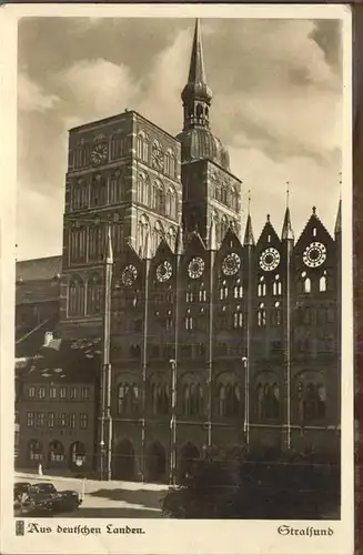 Stralsund Mecklenburg Vorpommern deutschen Landen Rathaus Nicolaikirche Kat. Stralsund