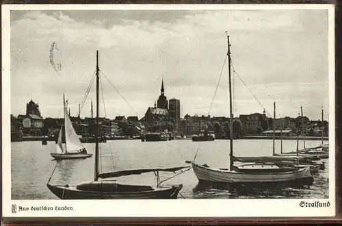 Stralsund Mecklenburg Vorpommern Hafen Segelboote Kat. Stralsund