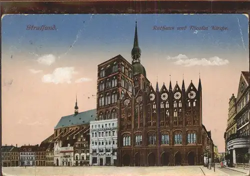 Stralsund Mecklenburg Vorpommern Rathaus Nicolaikirche Kat. Stralsund