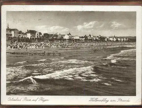 Binz Ruegen Wellenschlag Strande Kat. Binz