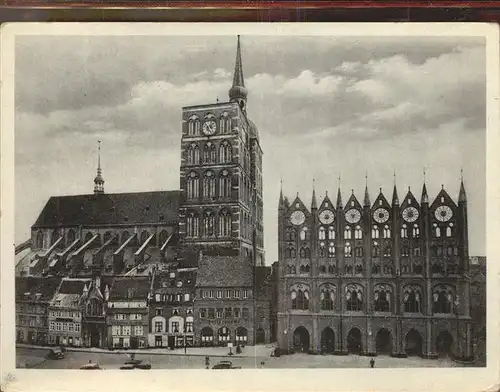 Stralsund Mecklenburg Vorpommern Alter Markt Rathaus Nikolaikirche Kat. Stralsund