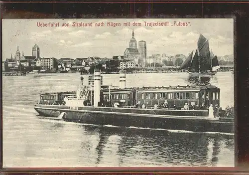 Stralsund Mecklenburg Vorpommern Ueberfahrt Ruegen Trajetschiff Putbus Dampfschiff Kat. Stralsund