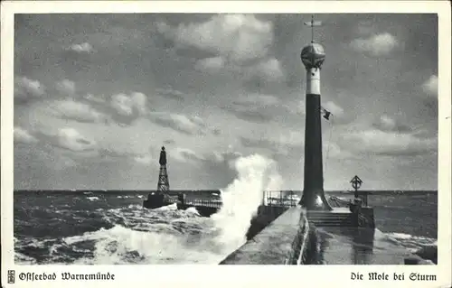 Warnemuende Ostseebad Mole Kat. Rostock