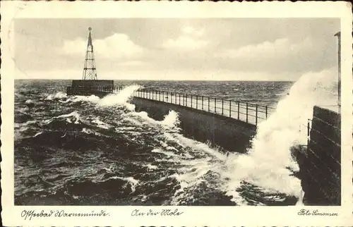 Warnemuende Ostseebad Mole Kat. Rostock