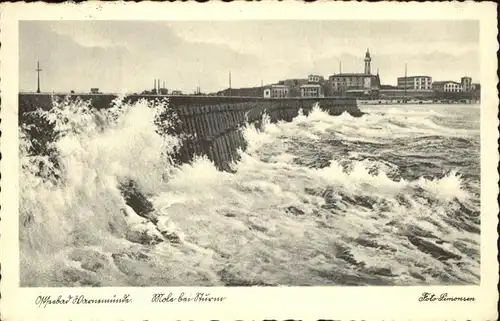 Warnemuende Ostseebad mit Mole (saubere Werbestempel) Kat. Rostock