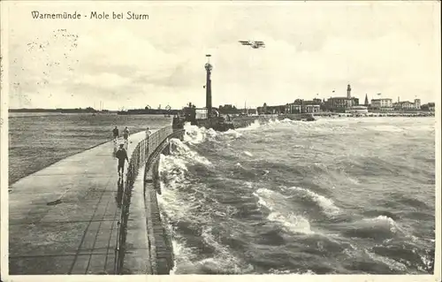 Warnemuende Ostseebad Mole u.Leuchtturm Kat. Rostock