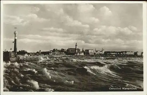 Warnemuende Ostseebad mit sauberem Werbestempel Kat. Rostock