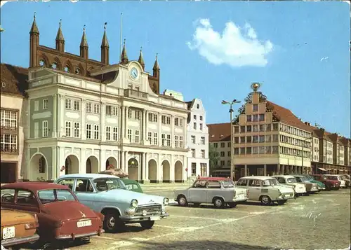 Rostock Mecklenburg Vorpommern Rathaus u.Haus Sonne Kat. Rostock