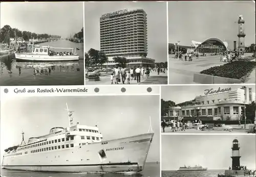 Rostock Mecklenburg Vorpommern Hotel Neptun u.Faehrschiff "Warnemuende" Kat. Rostock