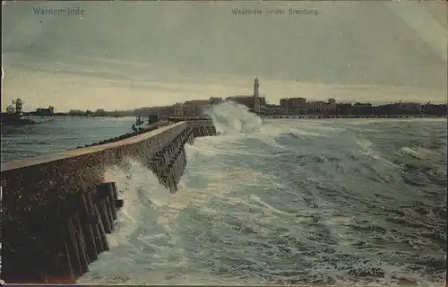 Warnemuende Ostseebad Westmole  Kat. Rostock