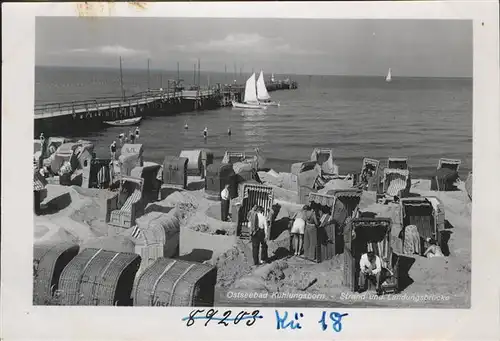 Kuehlungsborn Ostseebad Strandleben u.Landungsbrueckr Kat. Kuehlungsborn