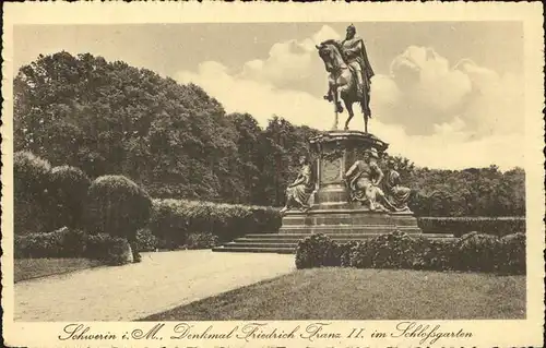 Schwerin Denkmal Friedrich Franz II. Schlossgarten Kat. Schwerin