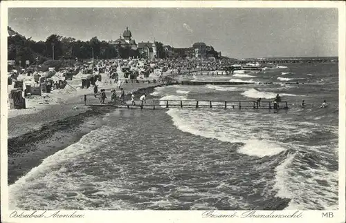 Arendsee Ostsee Strandansicht Kat. Kuehlungsborn