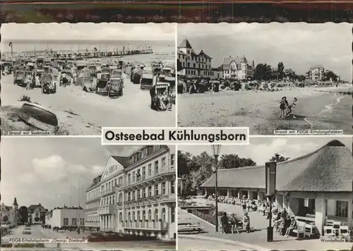 Kuehlungsborn Ostseebad Strand Seebruecke Erholungsheim Kat. Kuehlungsborn