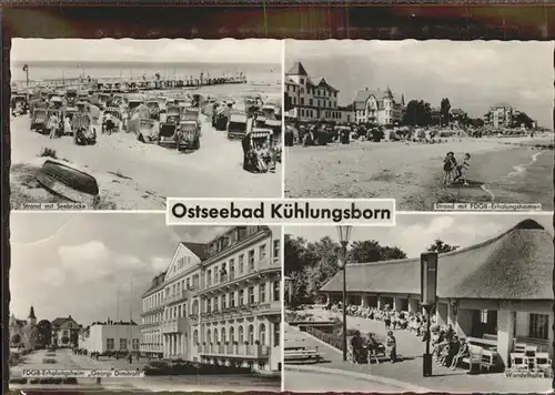 Kuehlungsborn Ostseebad Strand FSGB Erholungsheime Seebruecke Wandelhalle Kat. Kuehlungsborn