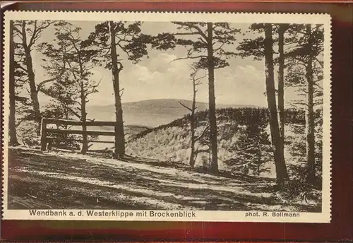 Ilsenburg Harz Wendbank Westerklippe Brockenblick Kat. Ilsenburg Harz