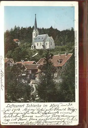Schierke Harz Dorfblick mit Kirche / Schierke Brocken /Harz LKR