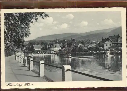 Ilsenburg Harz Teich mit Stadtblick Kat. Ilsenburg Harz