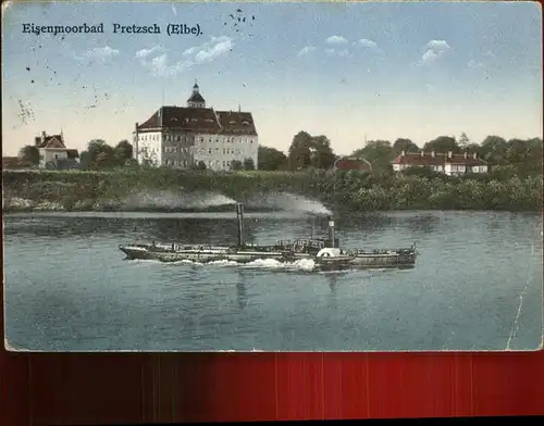 Pretzsch Elbe Schloss Dampfer Eisenmoorbad Binnenschifffahrt Kat. Pretzsch Elbe