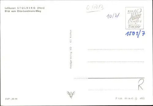 Stolberg Harz FDGB Erholungsheim Comenius Luftkurort Blick vom Otto Landmann Weg Kat. Stolberg Harz