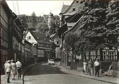 Stolberg Harz Dorfstrasse Blick zum ehemaligen Schloss FDGB Erholungsheim Comenius Kat. Stolberg Harz