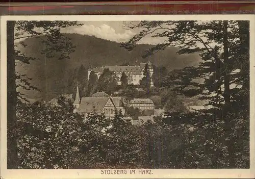 Stolberg Harz Ortsansicht mit Kirche ehemaliges Schloss FDGB Erholungsheim Comenius Kat. Stolberg Harz