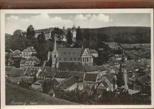 Stolberg Harz Ortsansicht mit Kirche ehemaliges Schloss FDGB Erholungsheim Comenius Kat. Stolberg Harz