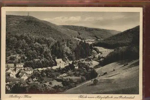 Stolberg Harz Blick vom Maegdefleck ins Zechental Kat. Stolberg Harz