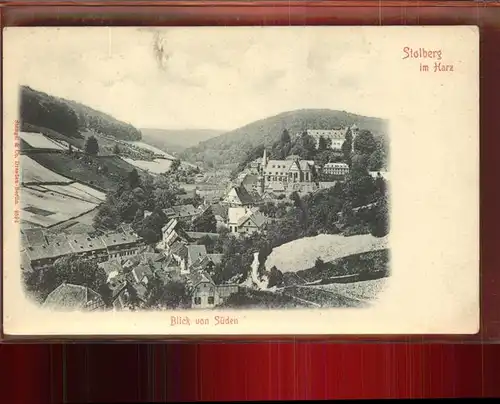 Stolberg Harz Blick von Sueden Kirche Schloss Kat. Stolberg Harz