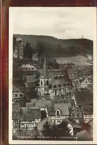 Stolberg Harz Ortsansicht mit Kirche Blick von der Lutherbuche Luftkurort Kat. Stolberg Harz