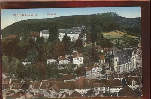 Stolberg Harz Ortsansicht mit Kirche und Schloss Kat. Stolberg Harz