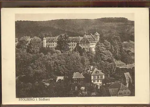 Stolberg Harz Teilansicht mit Schloss Luftkurort Kat. Stolberg Harz