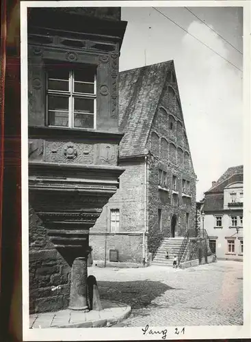 Sangerhausen Suedharz Schlosserker mit Blick auf Rathaus Kat. Sangerhausen